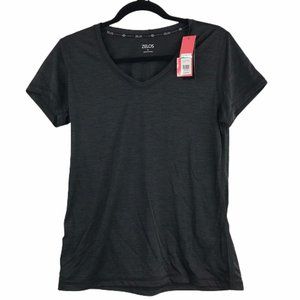 Zelos Womens Athletic Top Shirt Black Small S V-Neck Lightweight Workout NWT